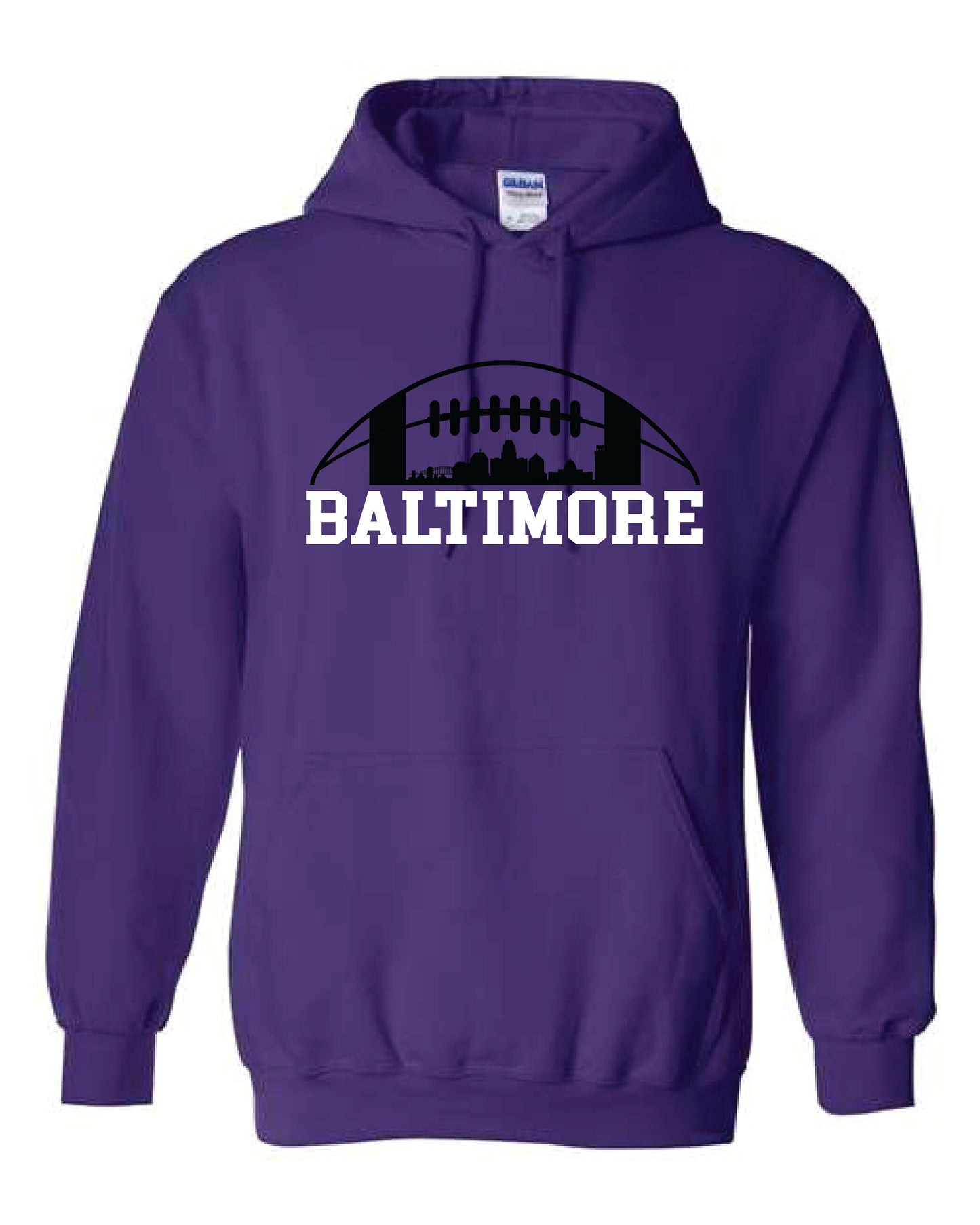 Baltimore Football Skyline Hoodie - Football Fans Hoodie - Football Fan Gift - Baltimore Fan Gift - Rep your football team - Rep your City
