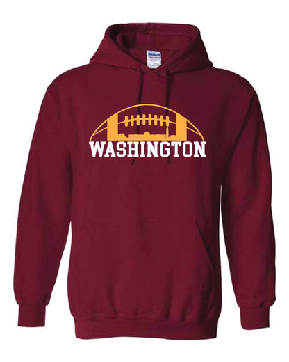 Washington DC Football Skyline Hoodie - Football Fans Hoodie - Football Fan Gift - DC Fan Gift - Rep your football team - Rep your City