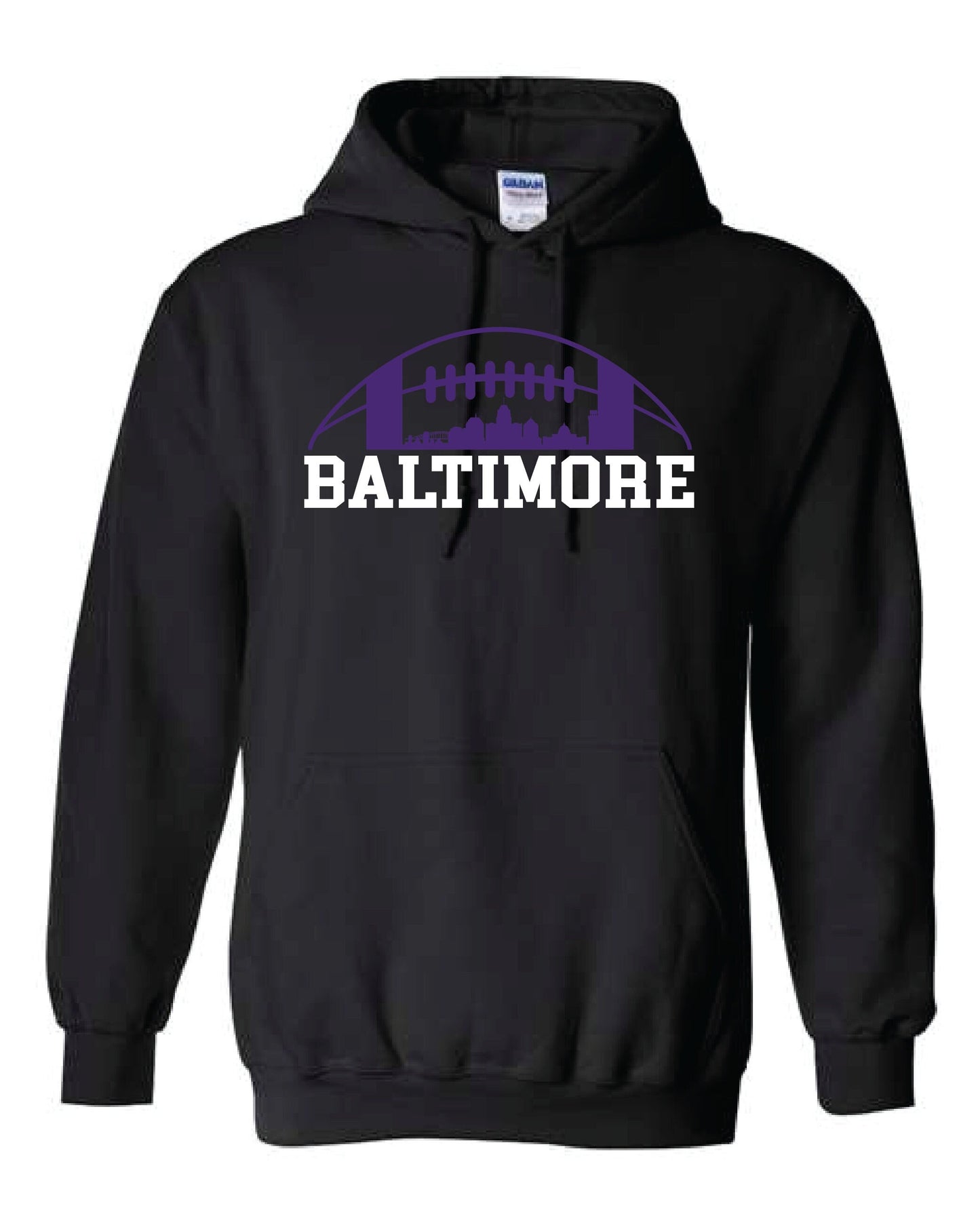 Baltimore Football Skyline Hoodie - Football Fans Hoodie - Football Fan Gift - Baltimore Fan Gift - Rep your football team - Rep your City
