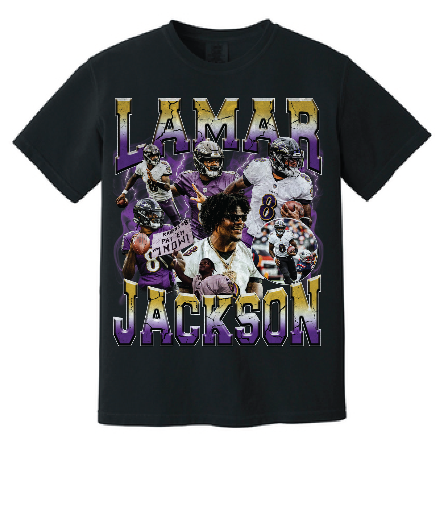Score a Touchdown in Style with Lamar Jackson: Vintage 90's Style T-Shirt
